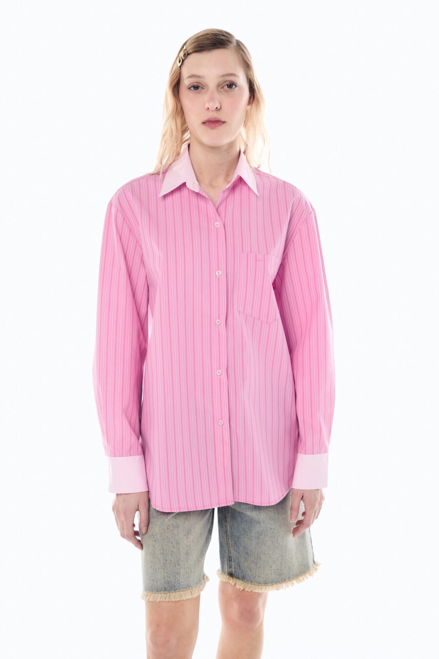 Camisa rayada de mujer ropa de moda verano 2025